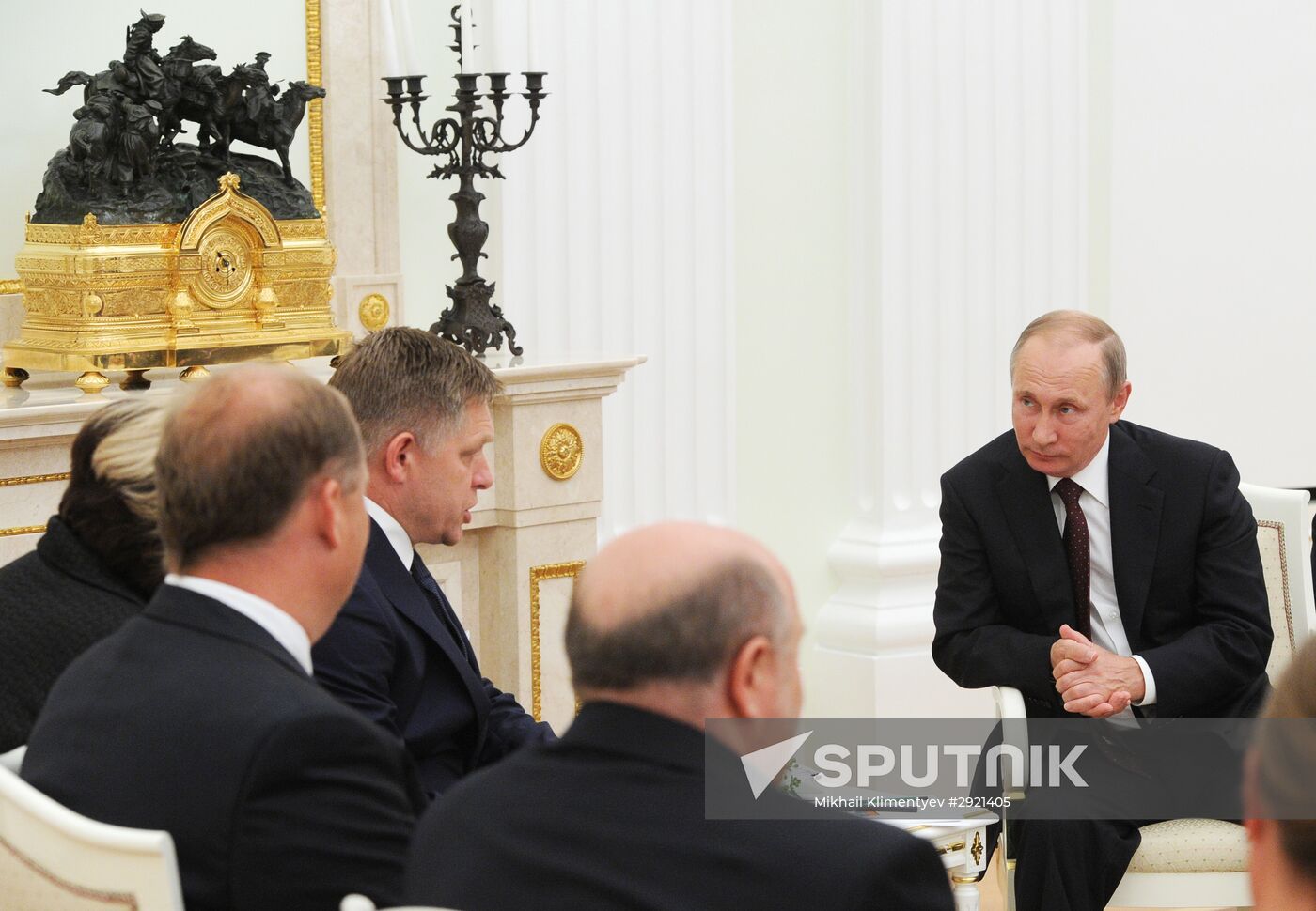 Russian President Vladimir Putin meets with Slovak Prime Minister Robert Fico