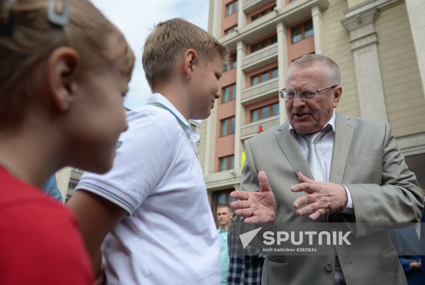 LDPR leader Vladimir Zhirinovsky visits Back to School market