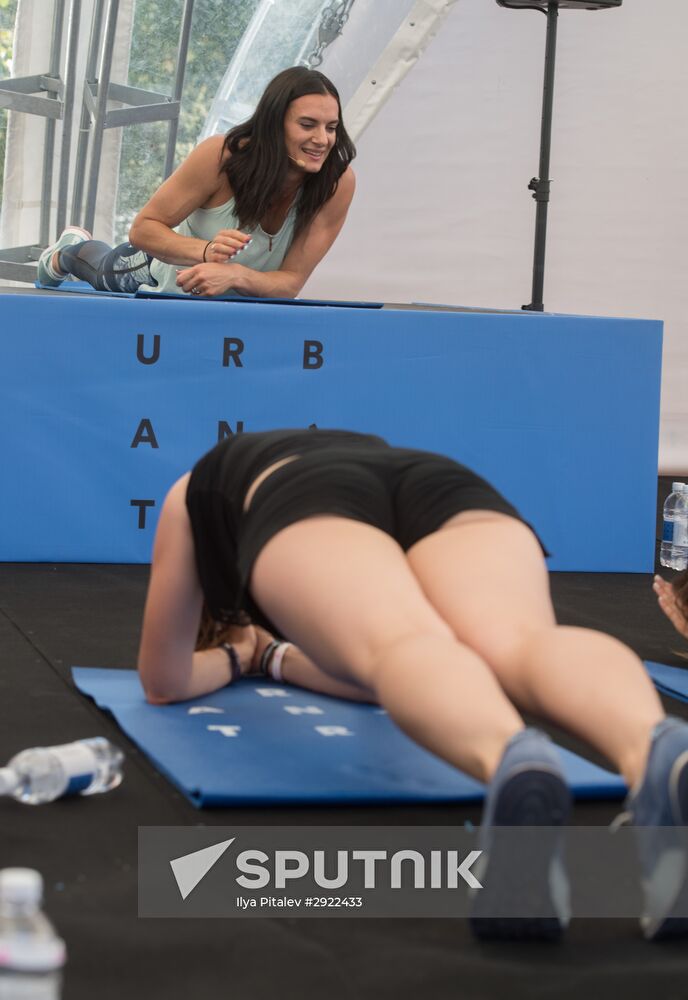 Yelena Isinbaeva holds open training