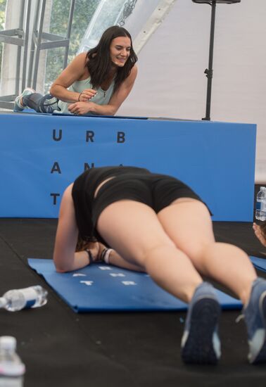 Yelena Isinbaeva holds open training