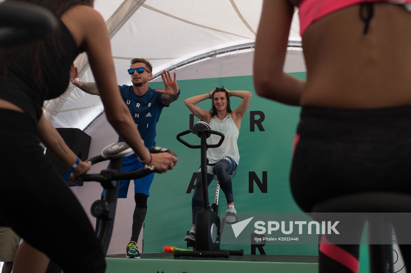 Yelena Isinbaeva holds open training