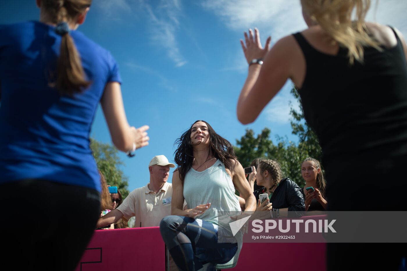Yelena Isinbaeva holds open training