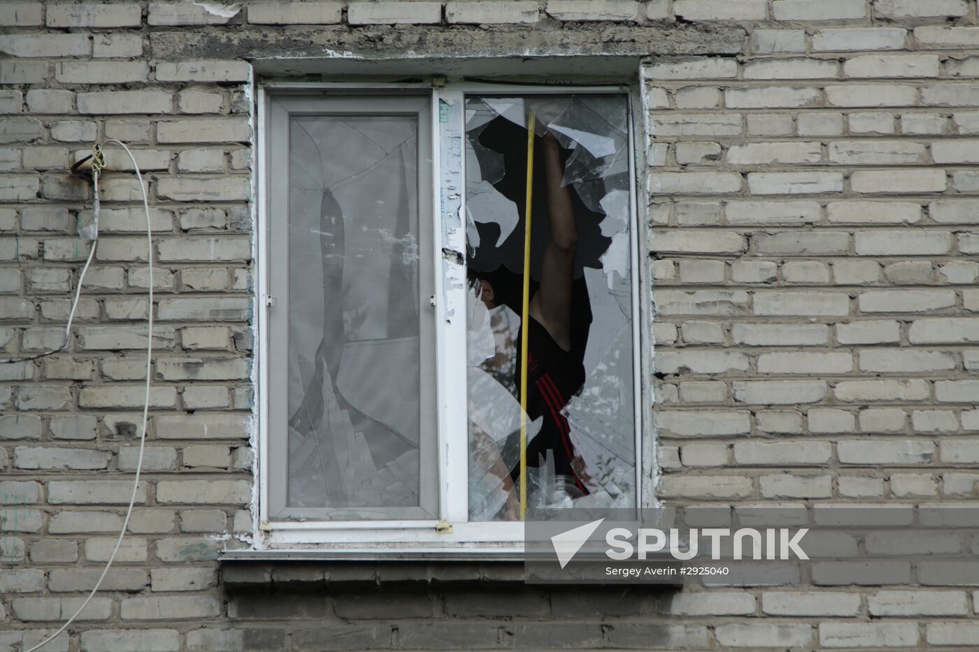 Aftermath of shelling Yasinovataya town
