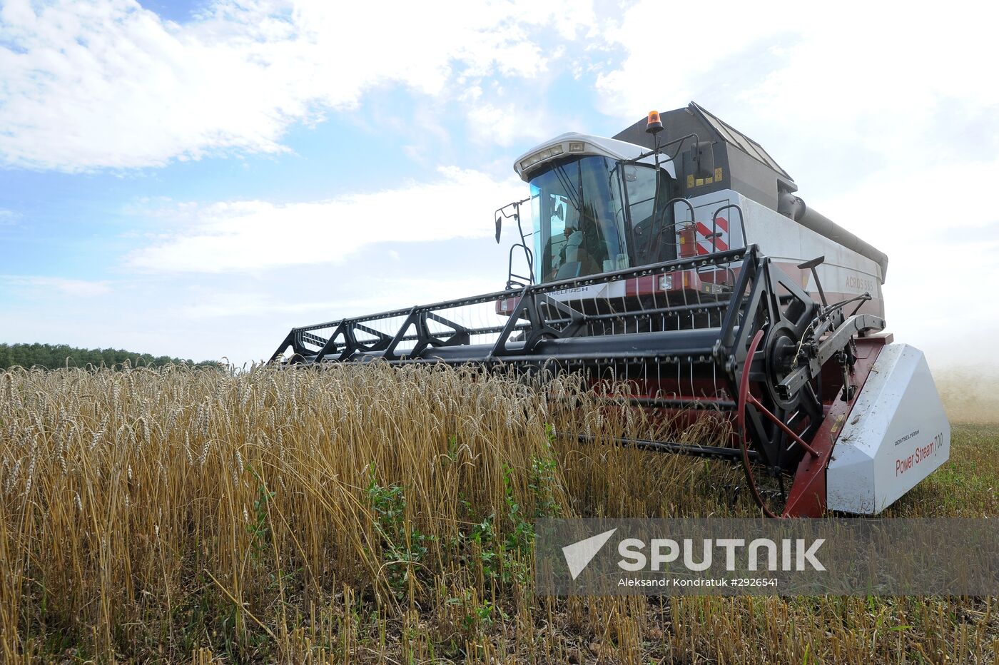 Grain harvesting in Chelyabinsk Region