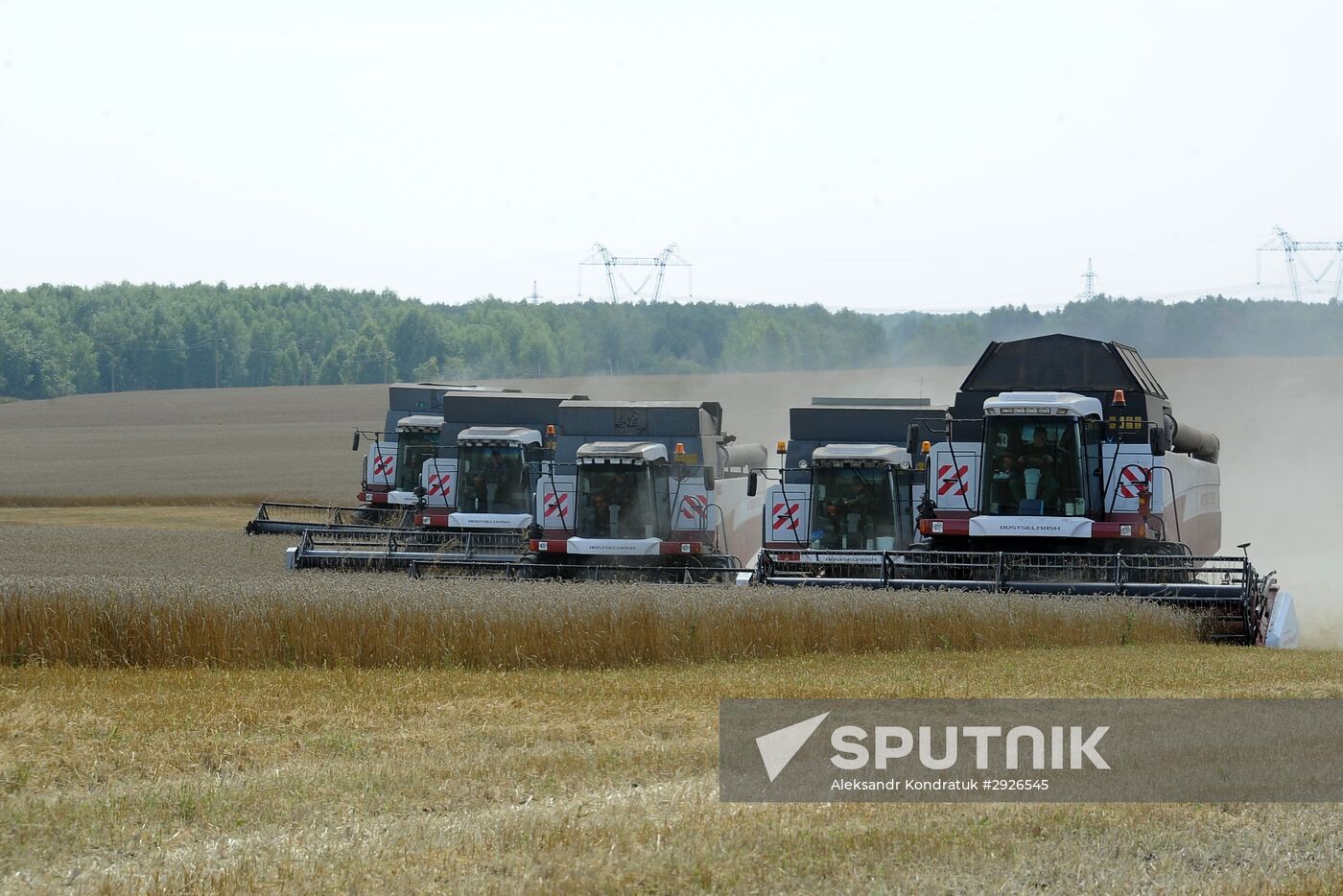 Grain harvesting in Chelyabinsk Region