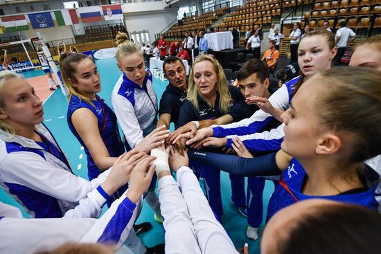 Russian volleyball players - winners of the Women's Junior European Volleyball Championship