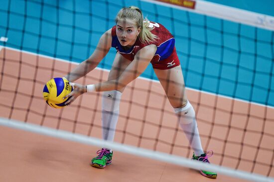 Russian volleyball players - winners of the Women's Junior European Volleyball Championship