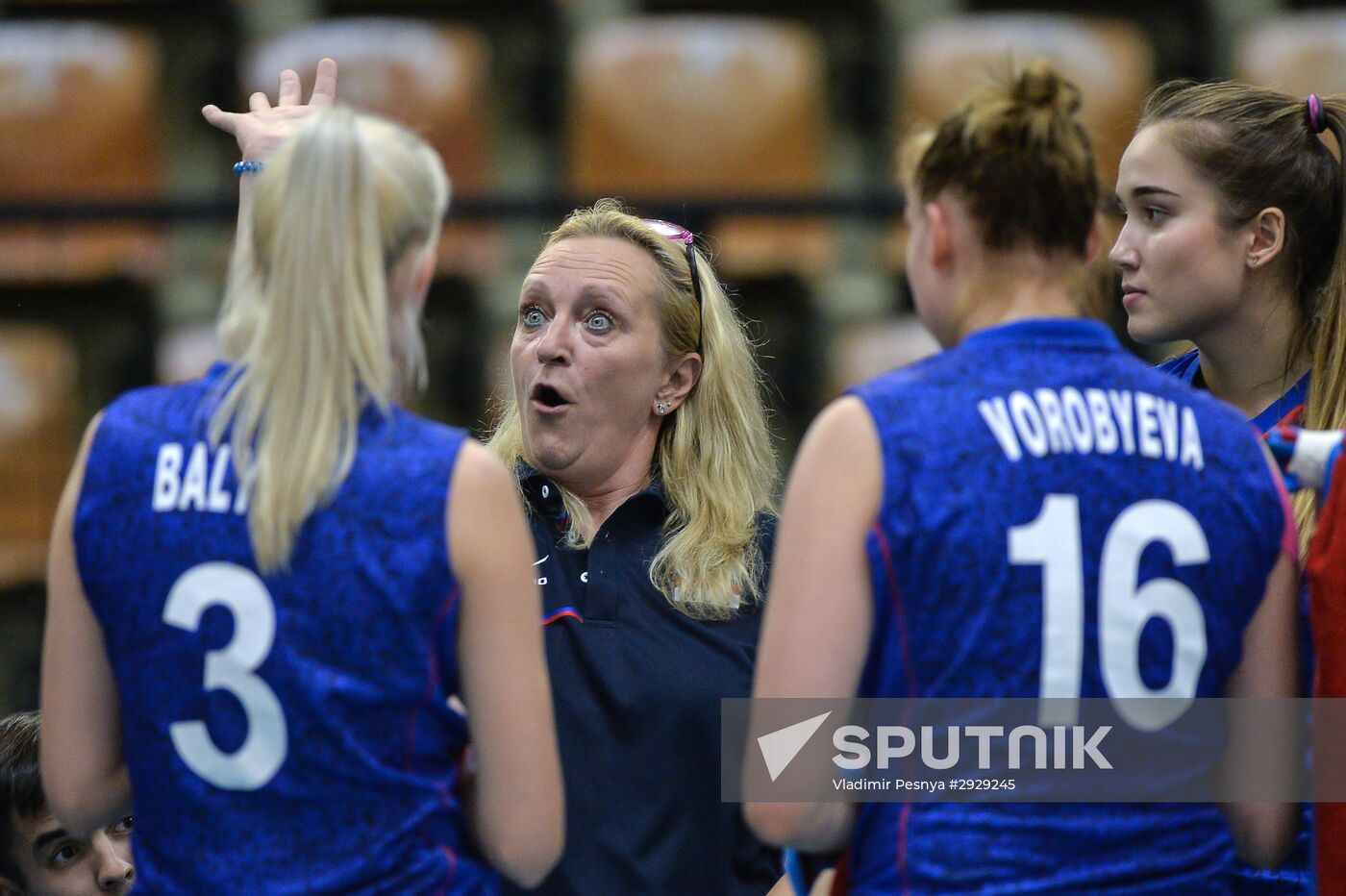 Russian volleyball players - winners of the Women's Junior European Volleyball Championship
