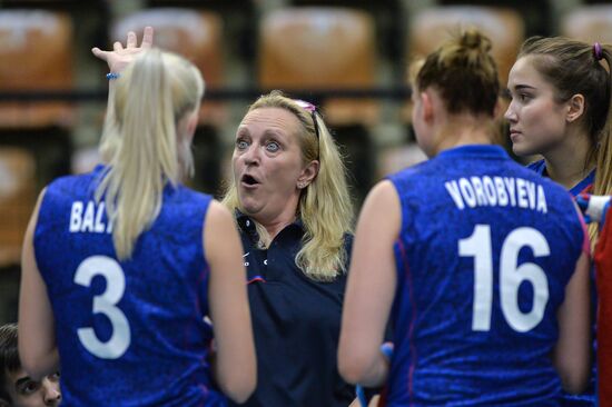 Russian volleyball players - winners of the Women's Junior European Volleyball Championship