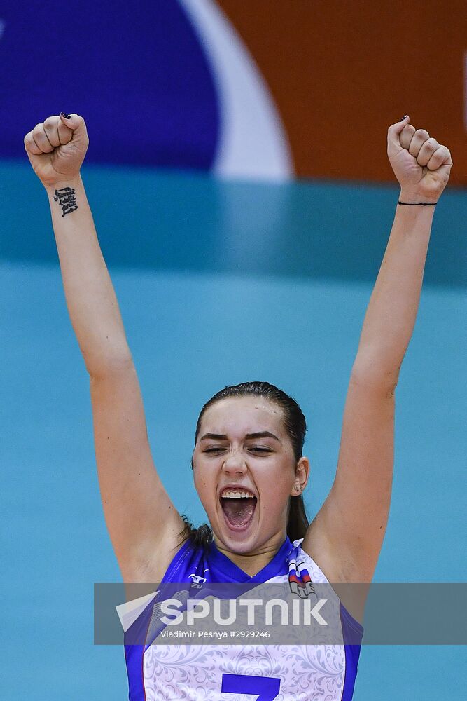 Russian volleyball players - winners of the Women's Junior European Volleyball Championship