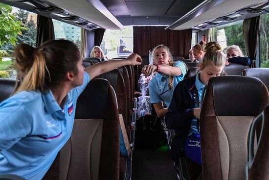 Russian volleyball players - winners of the Women's Junior European Volleyball Championship