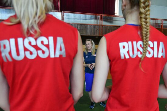 Russian volleyball players - winners of the Women's Junior European Volleyball Championship