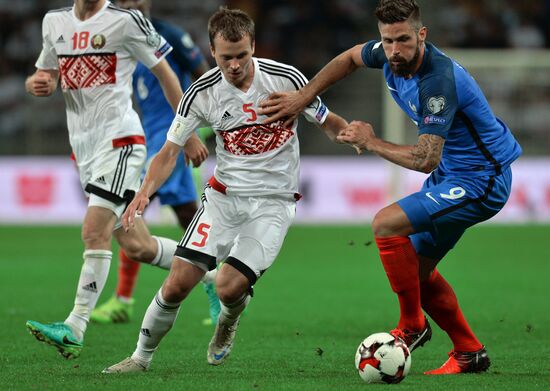 Football. 2018 World Cup qualification. Belarus vs. France