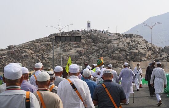 Pilgrims in Arafat Valley in Saudi Arabia