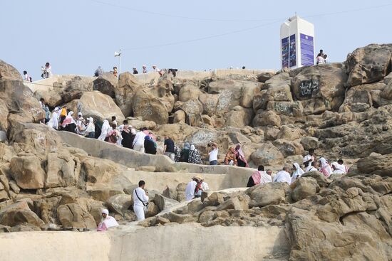 Pilgrims in Arafat Valley in Saudi Arabia