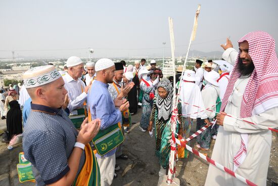 Pilgrims in Arafat Valley in Saudi Arabia