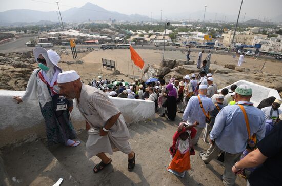 Pilgrims in Arafat Valley in Saudi Arabia
