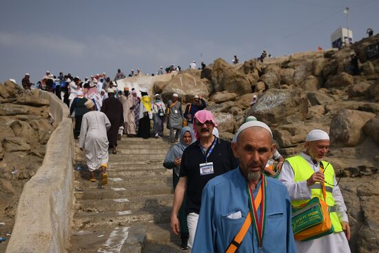 Pilgrims in Arafat Valley in Saudi Arabia