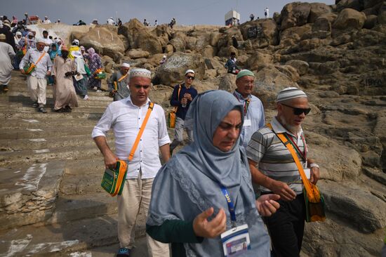 Pilgrims in Arafat Valley in Saudi Arabia