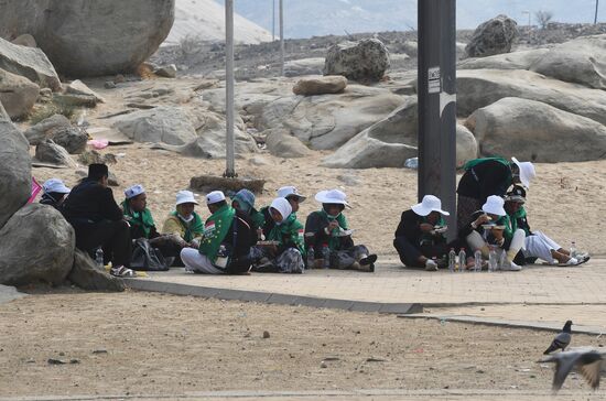 Pilgrims in Arafat Valley in Saudi Arabia