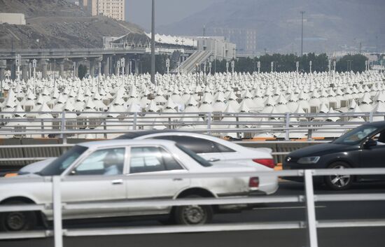 Pilgrims in Arafat Valley in Saudi Arabia