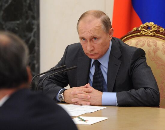 President Vladimir Putin holds Government meeting