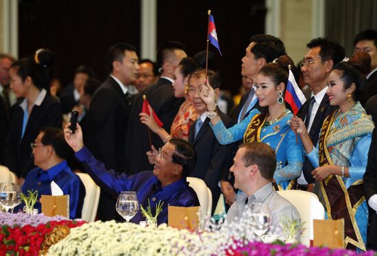 Russian Prime Minister Dmitry Medvedev visits Laos