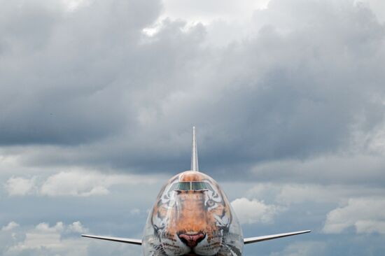 Unveiling of Boeing 747-400 tiger livery