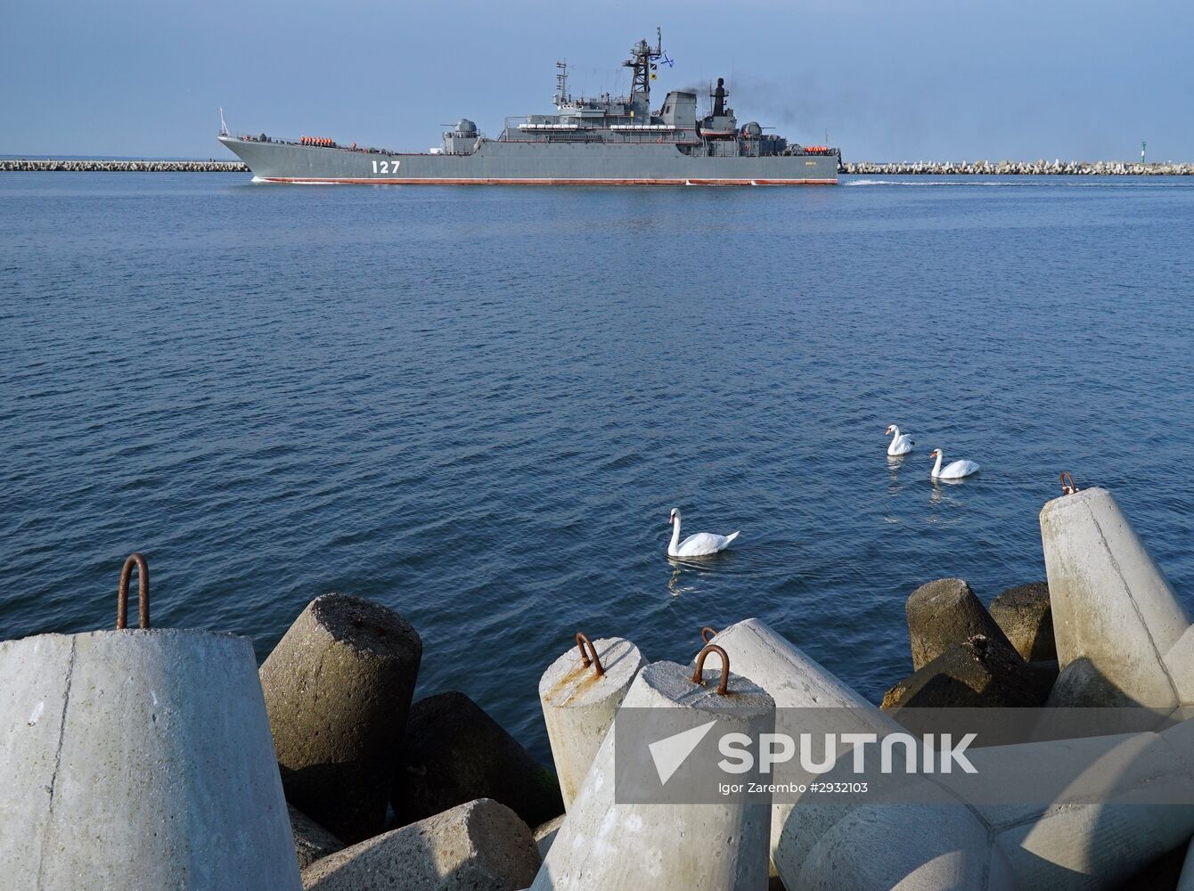 The Minsk large landing craft arrives in Baltiysk