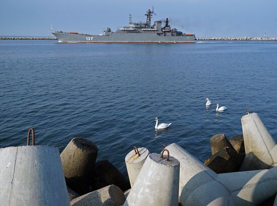 The Minsk large landing craft arrives in Baltiysk