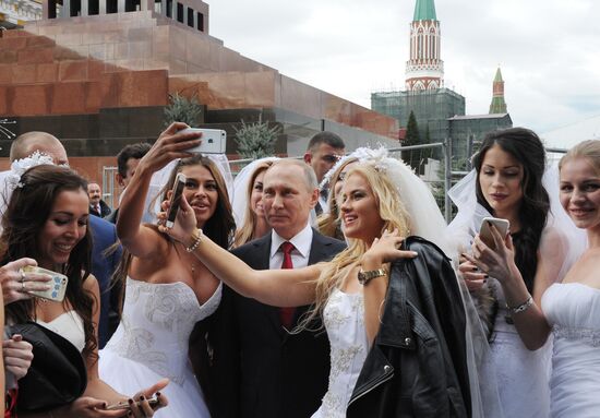 President Vladimir Putin at City Day's solemn opening ceremony on Red Square