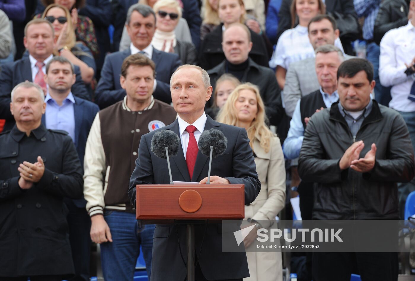 President Vladimir Putin atttends City Day's solemn opening ceremony on Red Square