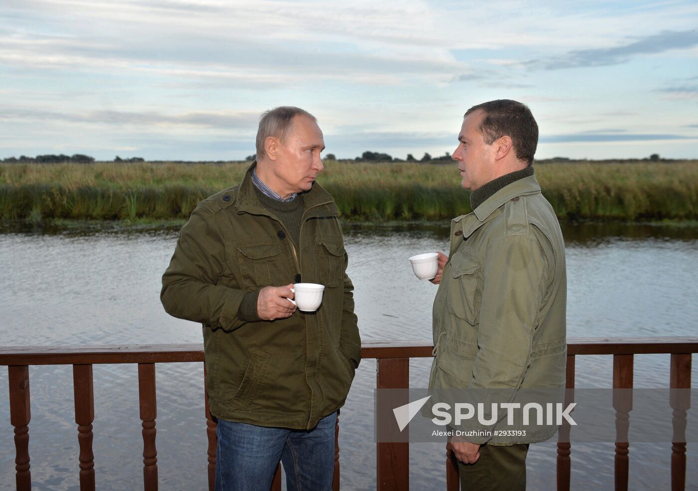 President Putin, Prime Minsiter Medvedev visit Lipno island in Novgorod Region