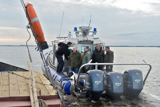 President Putin, Prime Minsiter Medvedev visit Lipno island in Novgorod Region
