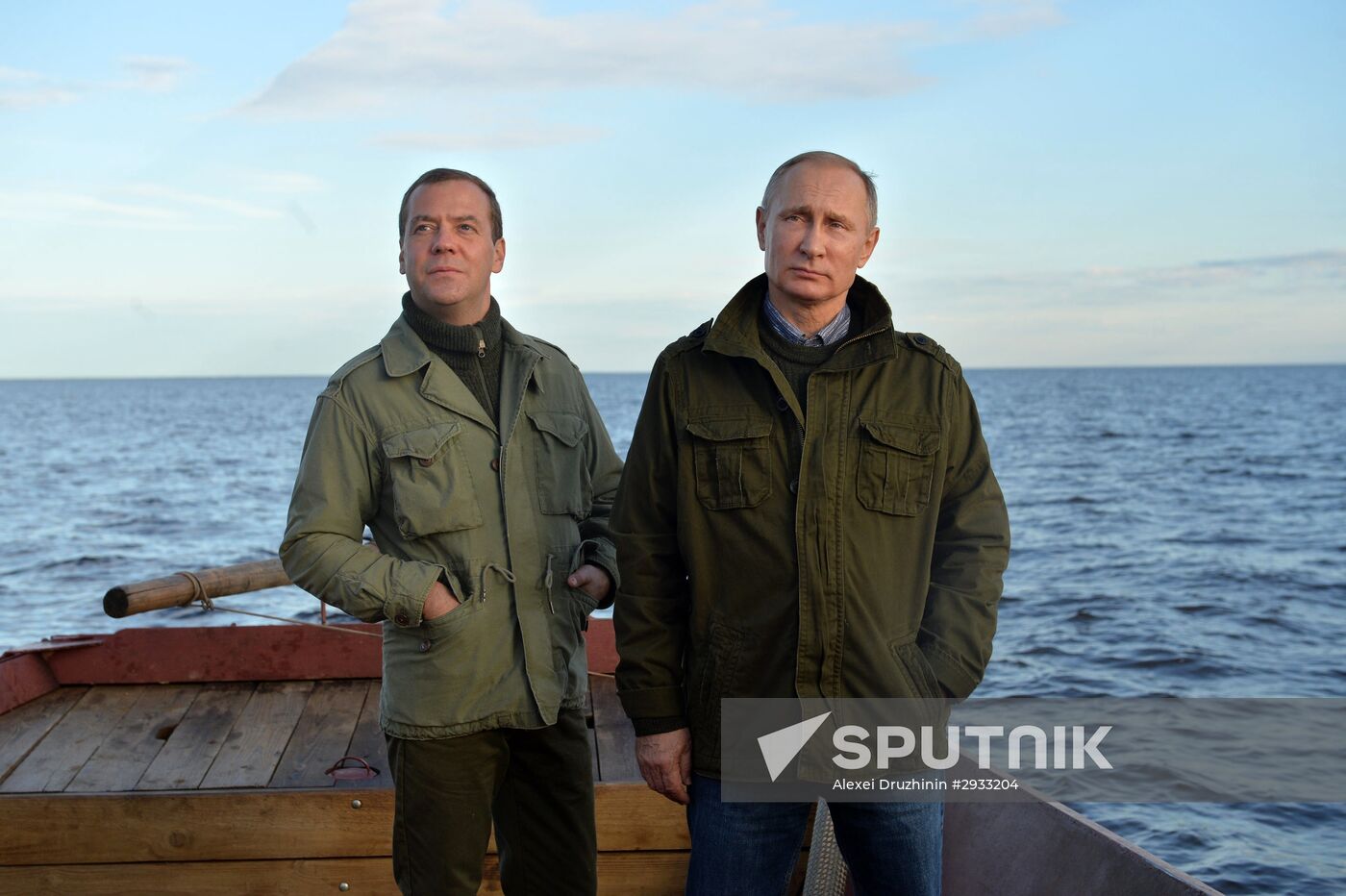 President Putin, Prime Minsiter Medvedev visit Lipno island in Novgorod Region