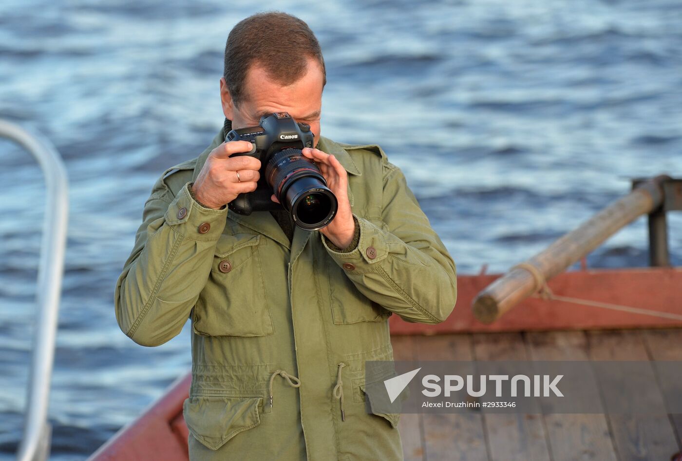 President Putin, Prime Minsiter Medvedev visit Lipno island in Novgorod Region