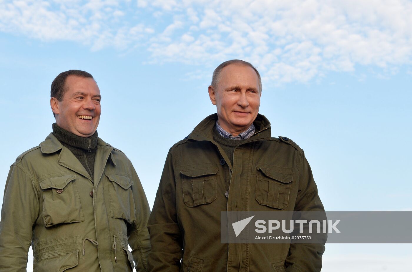 President Putin, Prime Minsiter Medvedev visit Lipno island in Novgorod Region