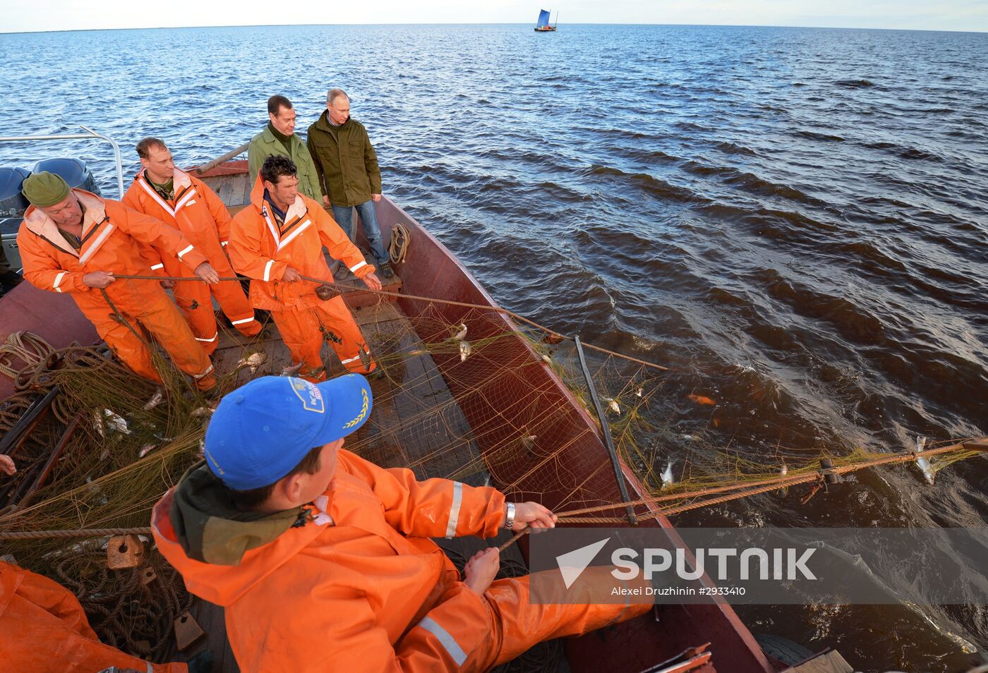 President Putin, Prime Minsiter Medvedev visit Lipno island in Novgorod Region