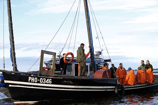 President Putin, Prime Minsiter Medvedev visit Lipno island in Novgorod Region