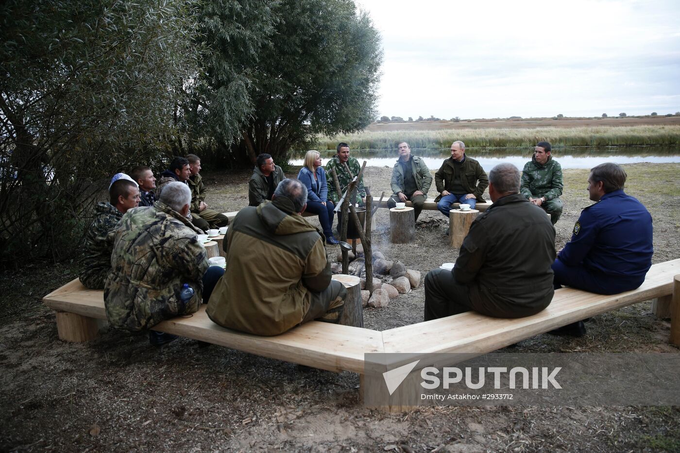 President Putin, Prime Minsiter Medvedev visit Lipno island in Novgorod Region