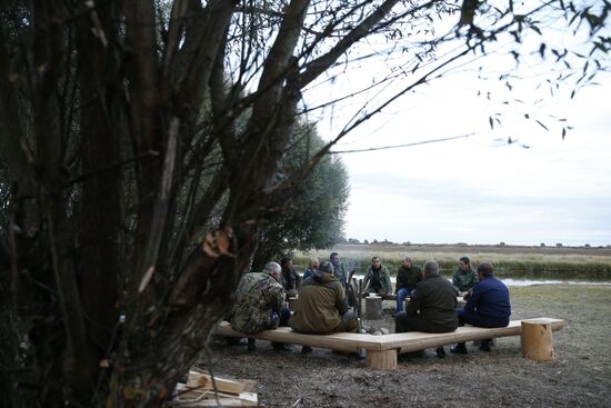 President Putin, Prime Minsiter Medvedev visit Lipno island in Novgorod Region