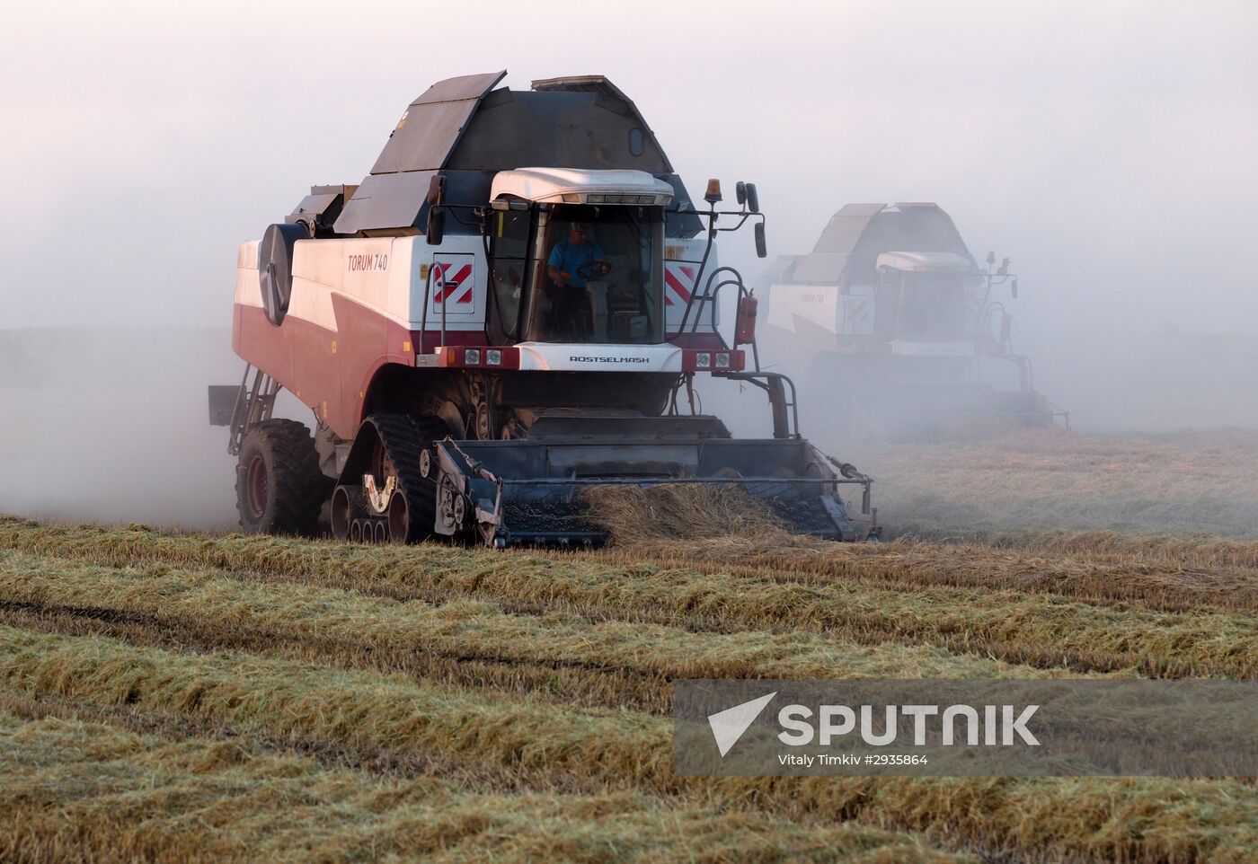 Rice harvest in Krasnodar Territory