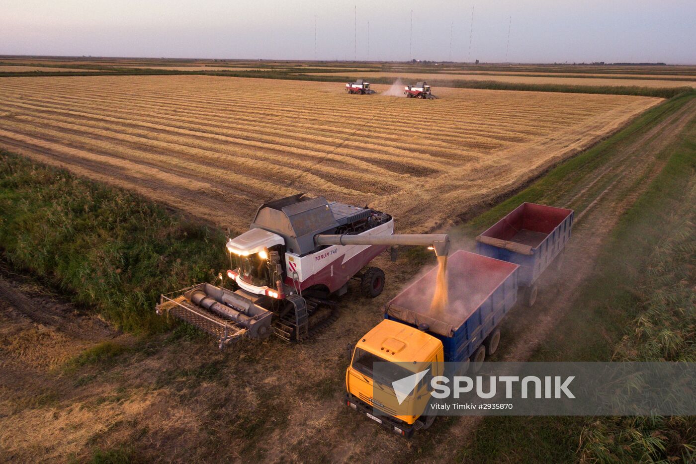 Rice harvest in Krasnodar Territory
