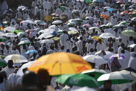 Pilgrims during hajj in Saudi Arabia