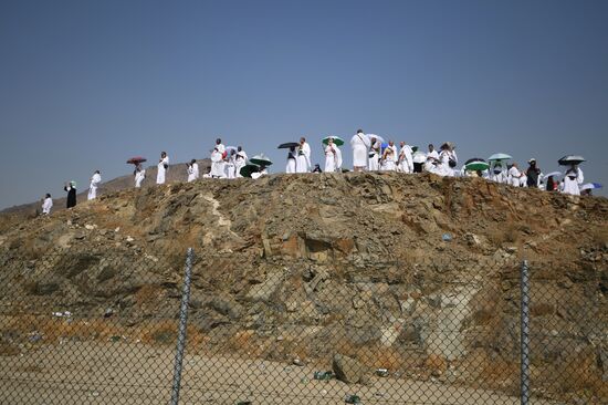 Pilgrims during hajj in Saudi Arabia