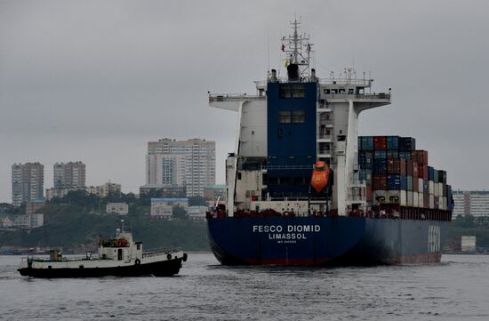 FESCO Diomid cargo ship arrives in Vladivostok