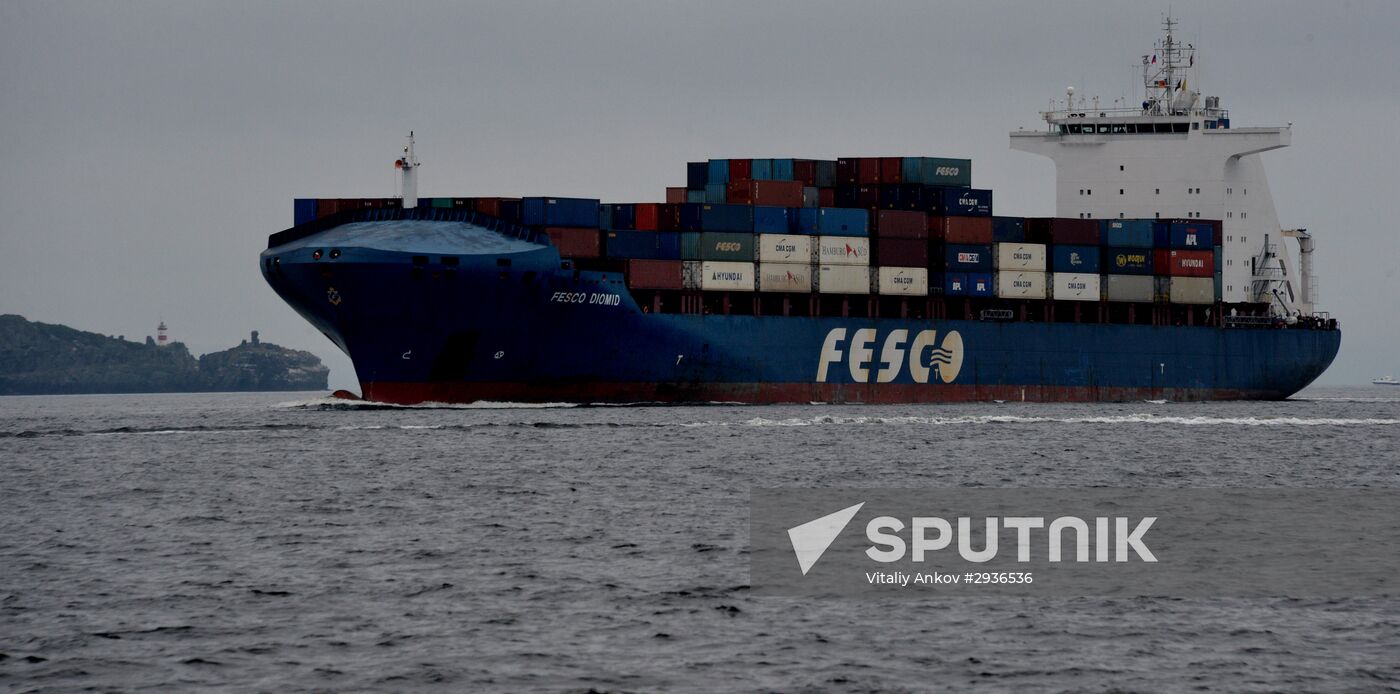 FESCO Diomid cargo ship arrives in Vladivostok