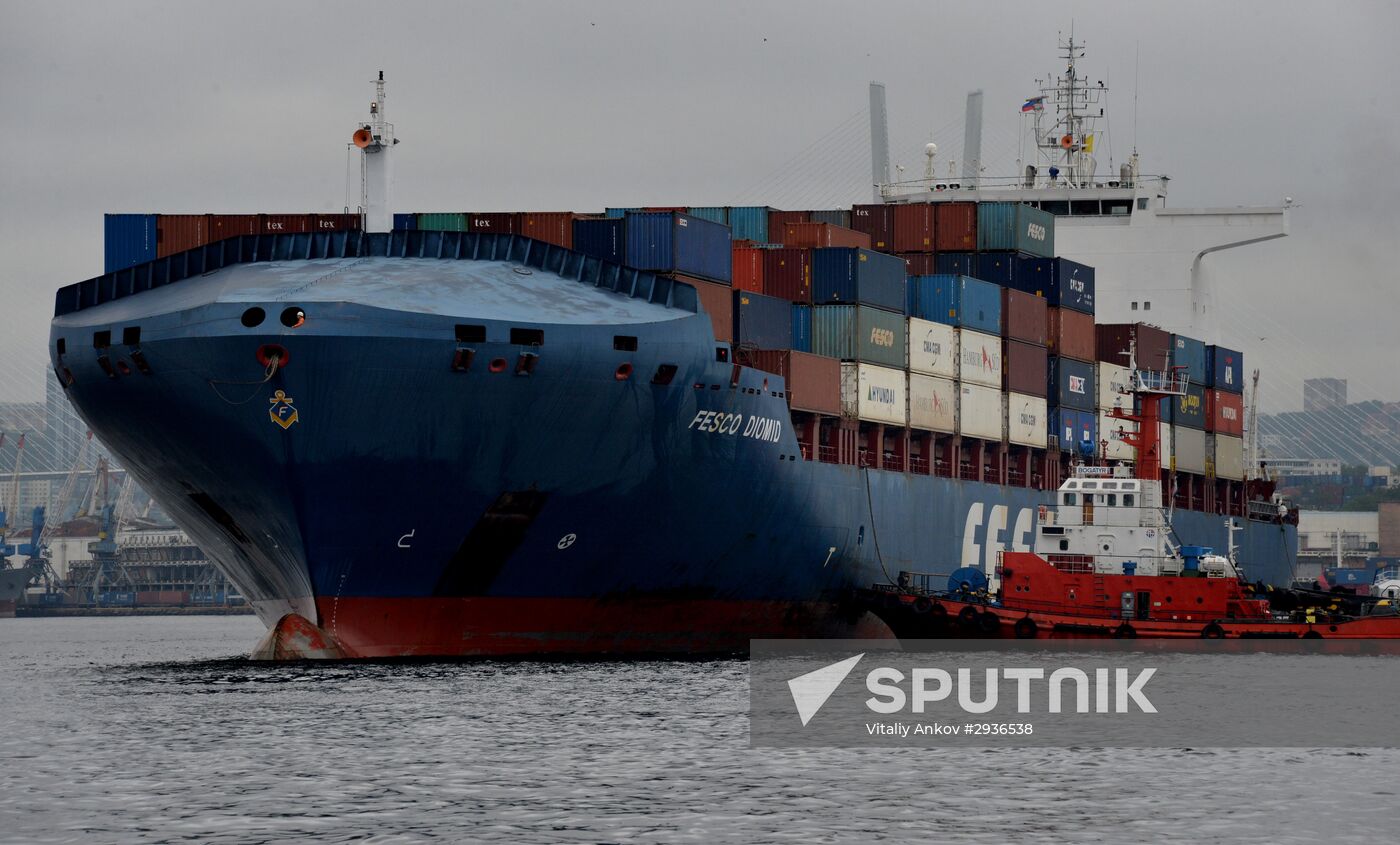FESCO Diomid cargo ship arrives in Vladivostok