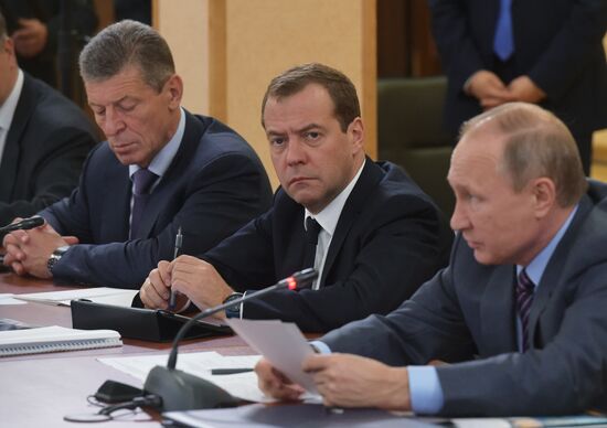 Russian President Vladimir Putin's and Russian Prime Minister Dmitry Medvedev's working visit to South administrative district
