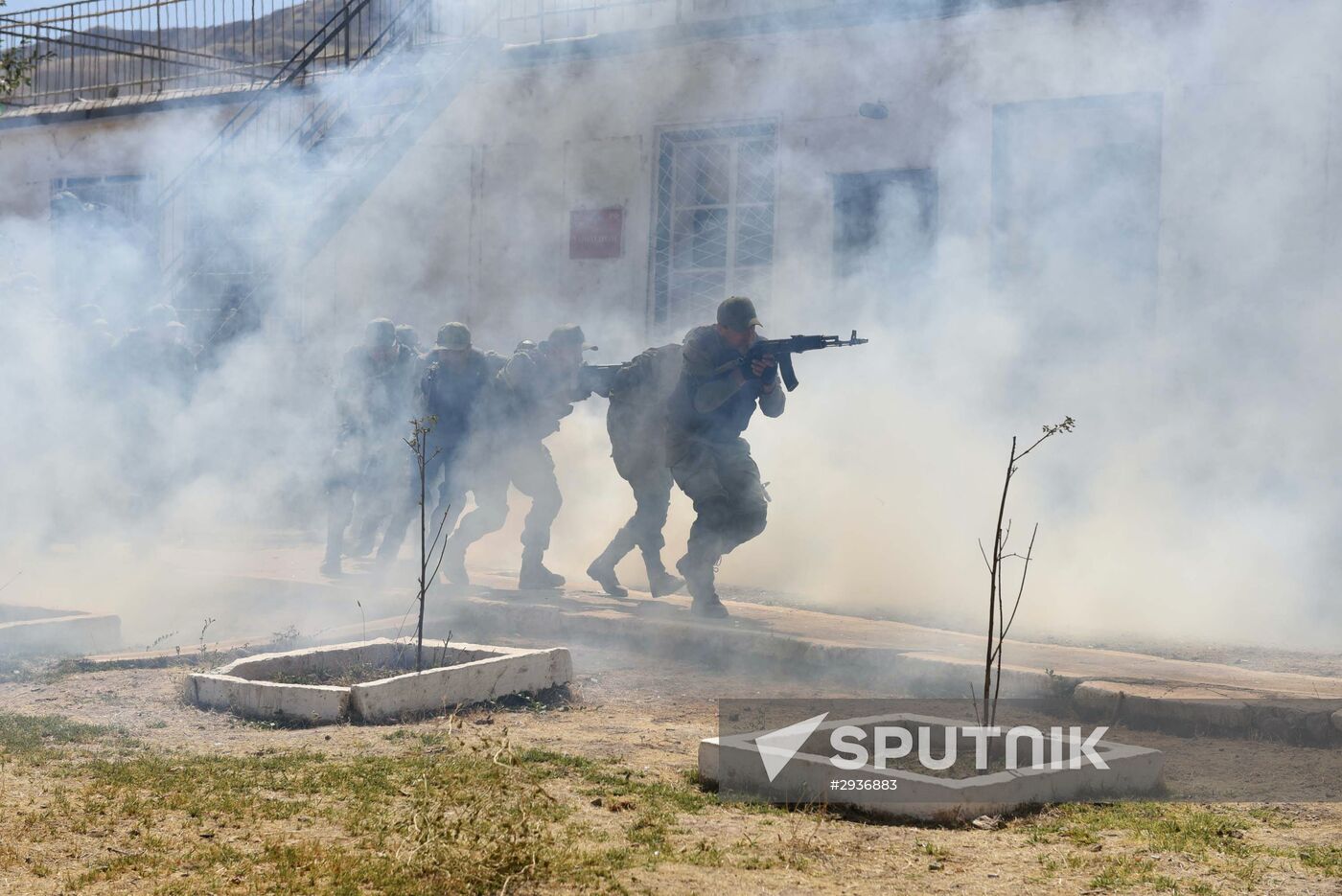 Сombined exercise of Russian military post and military forces of Tajikistan